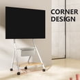 thumbnail image 2 of FITUEYES Storage Rolling TV Cart Height Adjustable Corner TV Stand Mount for TVs Up to 65 Inch, 2 of 5