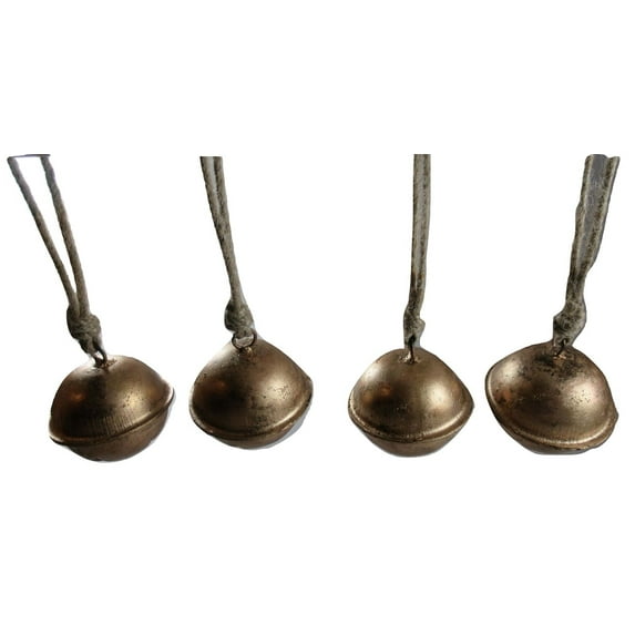 Set of 4 Hanging Jingle Bell Themed Christmas Ornament