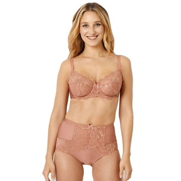 Sans Complexe 70AAA73 Ariane Woody Rose Pink Lace Underwired Full Cup Bra  42D 