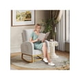 thumbnail image 2 of Ourlova Upholstered Glider Rocking Chair High Back Nursery Chair with Side Pocket Wood Legs 300lbs Capacity Modern Rocker for Breastfeeding Storytime Light Gray, 2 of 9