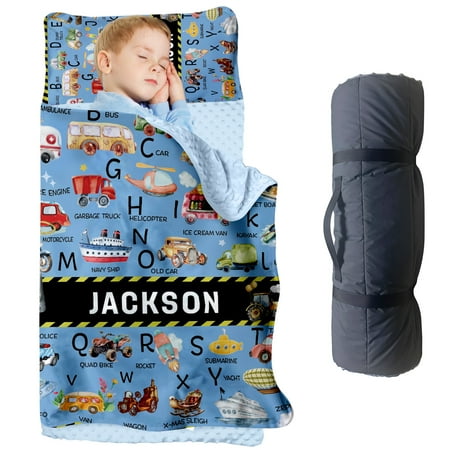 AOLOA Personalized Toddler Nap Mat – Custom Name Slumber Bag with Transportation Design Soft and Cozy Sleeping Bag for Kids Perfect for Daycare Preschool and Travel-Themed Naptime Adventures AOLOA Personalized Toddler Nap Mat – Custom Name Slumber Bag with Transportation Design Soft and Cozy Sleeping Bag for Kids Perfect for Daycare Preschool and Travel-Themed Naptime Adventures