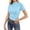 Sky Blue, variant on Womens Pullover Frilled Collar Wooden Ear Sleeve Shaping Ladies Clothing,Sky Blue,M