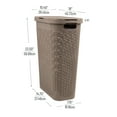 thumbnail image 4 of Mind Reader Slim Laundry Hamper with Lid,  40L Clothes Basket, Narrow Tapered Design with Ventilated Cutout Pattern, Plastic, Tan, 4 of 10