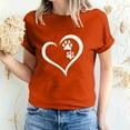 thumbnail image 6 of Virmaxy Women's Valentines Day Short Sleeve Shirt Girls Short Sleeve WorkOut Blouse Tops Valentine's Day Gift Shirt Dogs Paw Heart Print T-Shirt Tops Orange L, 6 of 6