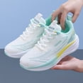 thumbnail image 3 of Dweltoz Women's Breathable Mesh Running Shoes Lace Up Athletic Walking Sneakers Thick Sole Low Top Casual Gym Shoes,Green 8, 3 of 5
