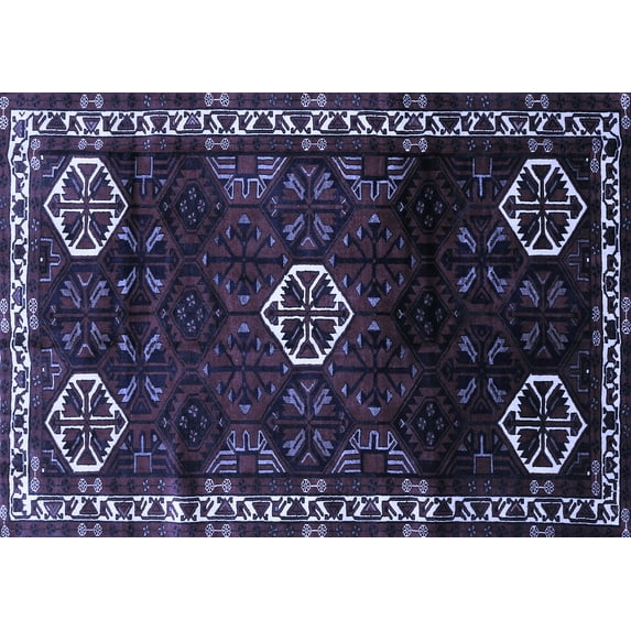 Ahgly Company Indoor Rectangle Persian Blue Traditional Area Rugs, 6' x 9'