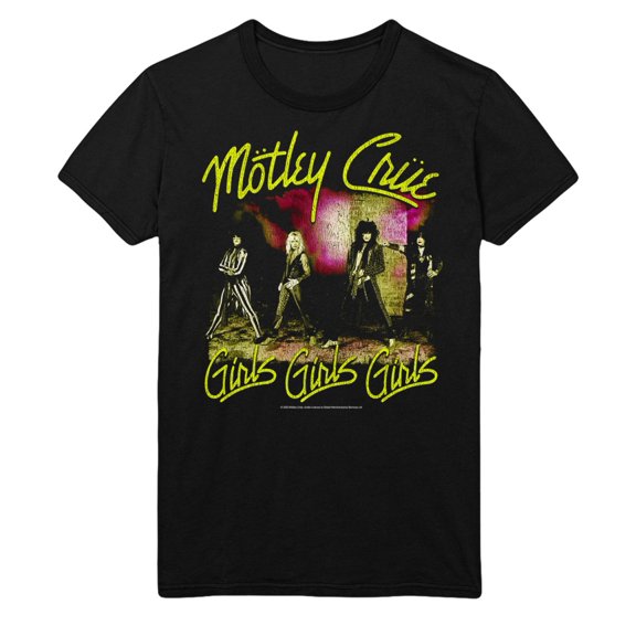 Motley Crue Yellow - Small Girls Unisex T-Shirt - Black - Small
