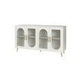thumbnail image 6 of Tcbosik Modern Buffet Sideboard with Storage, TV Media Console Table with 4 Glass Doors and Adjustable Shelves, Cupboard Cabinet for Kitchen Living Room Dining Room, Antique White, 6 of 10