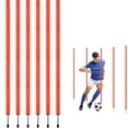 thumbnail image 1 of Bastones de entrenamiento de agilidad para fútbol TOBWOLF de 6 pies ajustables, 6 unidades, 1 of 8