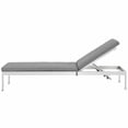 thumbnail image 4 of Lounge Chair Chaise, Aluminum, Metal, Steel, Silver Grey Gray, Modern Contemporary Urban Design, Outdoor Patio Balcony Cafe Bistro Garden Furniture Hotel Hospitality, 4 of 4