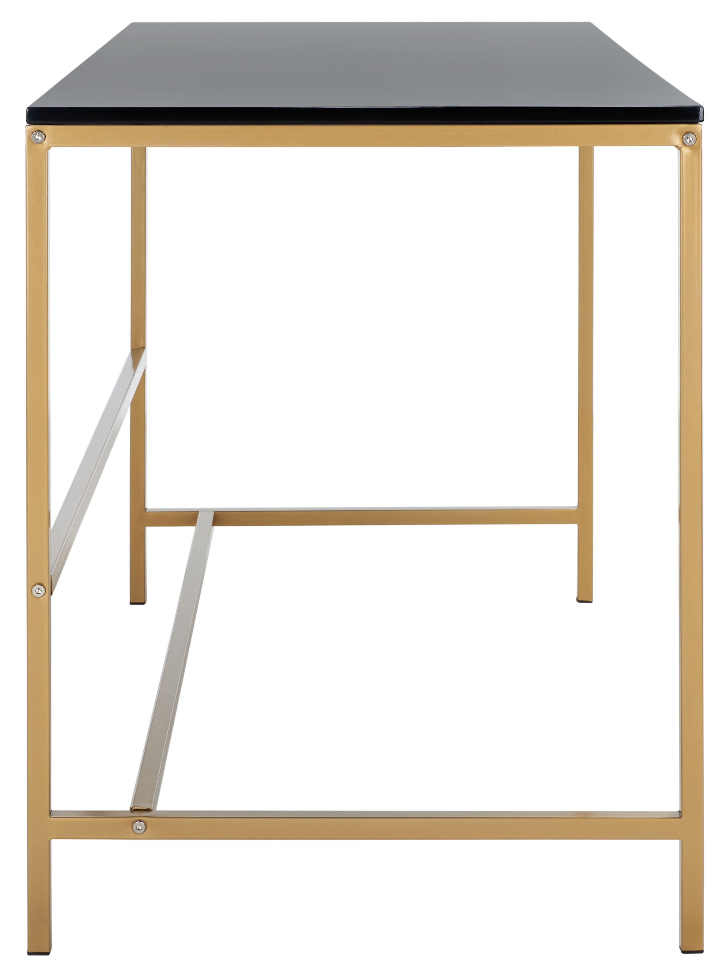 SAFAVIEH Nova Scandinavian Black/Gold Wood Writing Desk (47.3 in. W x 23.6 in. D x 29.5 in. H)