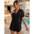 thumbnail image 2 of MOYIKO Summer Swimsuit Coverups for Womens Bikini Swimwear Beach Cover-Ups Ladies Loose V Neck Shirt Dress, 2 of 7