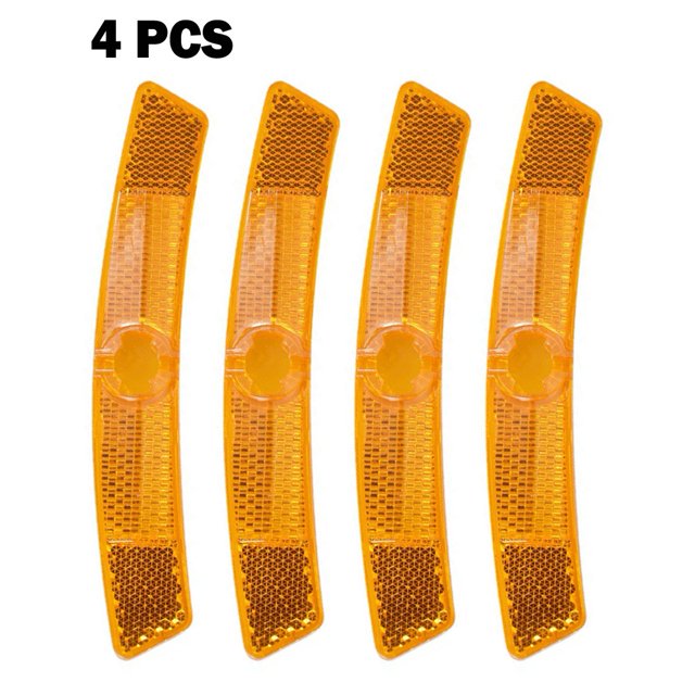4Pcs Bike Spoke Reflector Mountain Bike Steel Rim Spoke Reflectors Bicycle Parts Yellow
