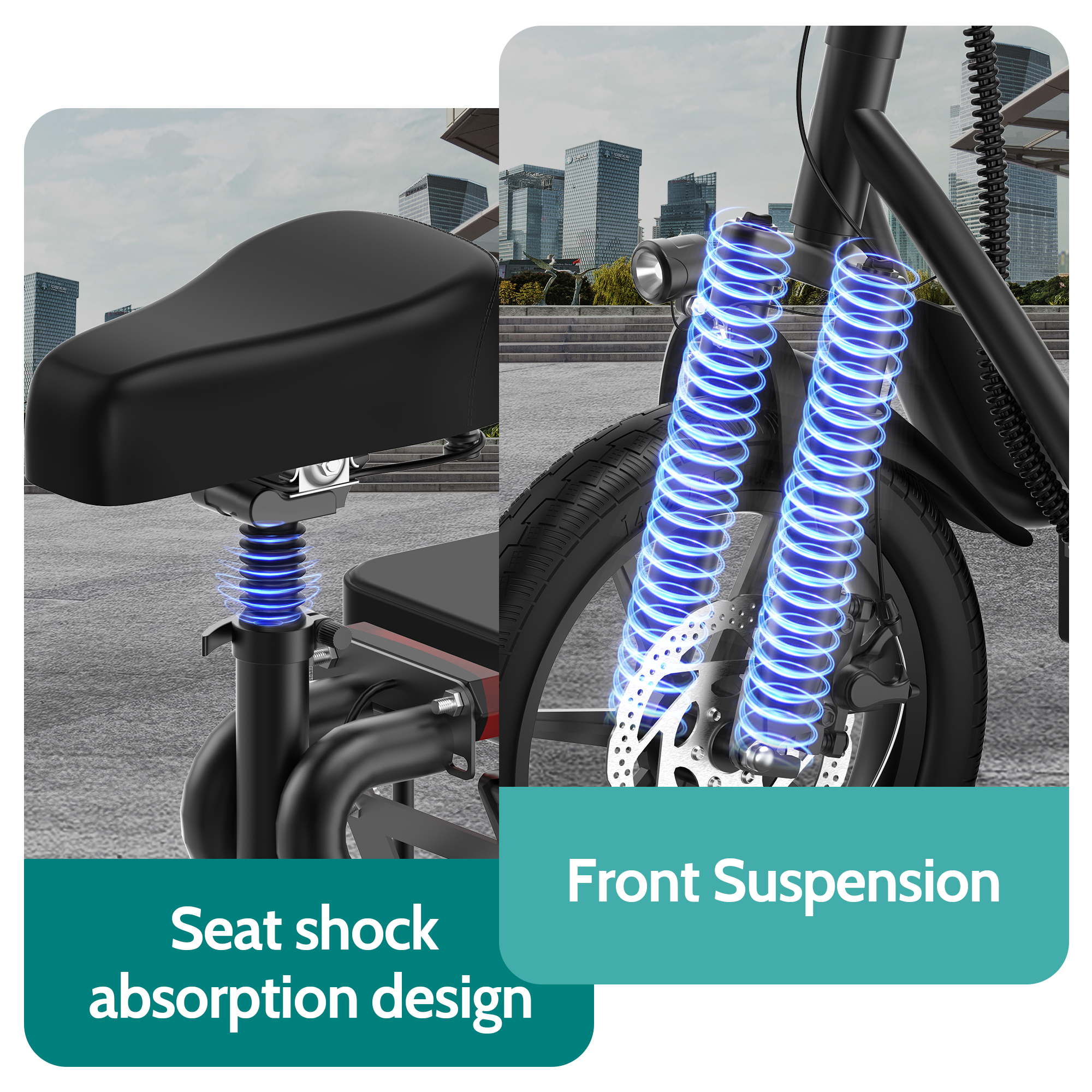 JOYHIS JH1Pro Electric Scooter with Seat for Adult, 20MPH Speed Power by 500W Motor, 48V/22.5Ah Wider Deck & Height Adujustable Seat with Carry Basket UL2272 Certified
