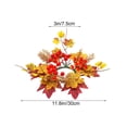 thumbnail image 2 of Cheapark Artificial Maple Leaf Berry Candle Ring Wreath, Fall Harvest Tabletop Candlestick Garland, Halloween Thanksgiving Seasonal Centerpiece Decor, Single Ring 11.81 In, 2 of 6
