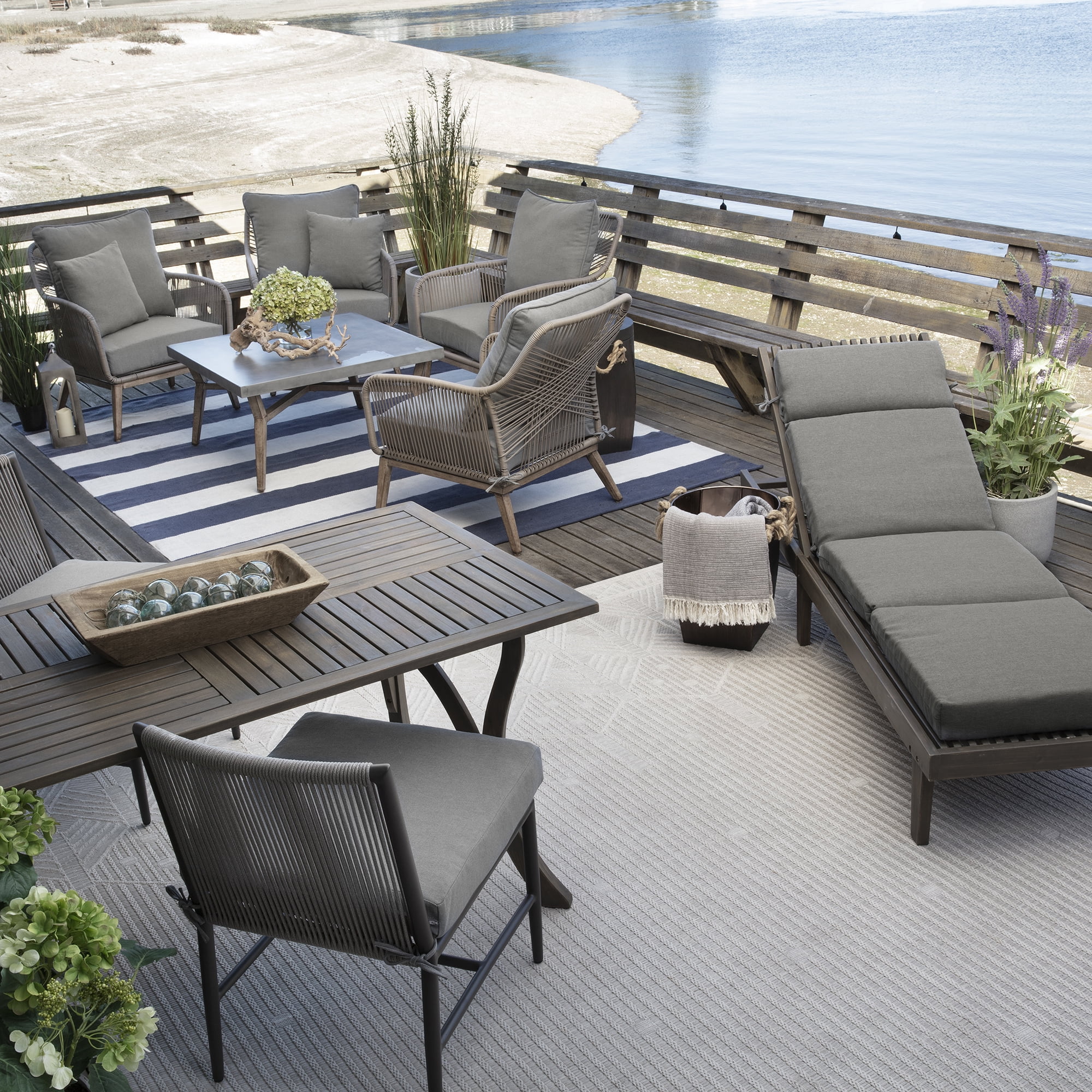 ARDEN Oceantex Outdoor Seat Cushion 21 x 21, Pebble Gray