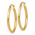 thumbnail image 2 of 14k Yellow Gold 2x25mm Hoop Earrings Round, 2 of 8