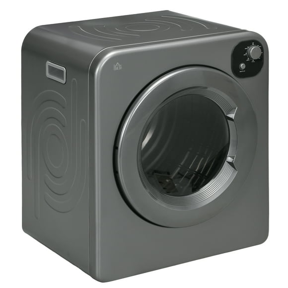 HOMCOM Electric Portable Dryer 1300W 3.22 CuFt Compact Laundry Dryer Grey