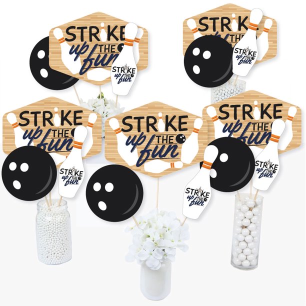 Strike Up The Fun Bowling Birthday Party Or Baby Shower Centerpiece Sticks Table Toppers Set Of 15 Walmart Com