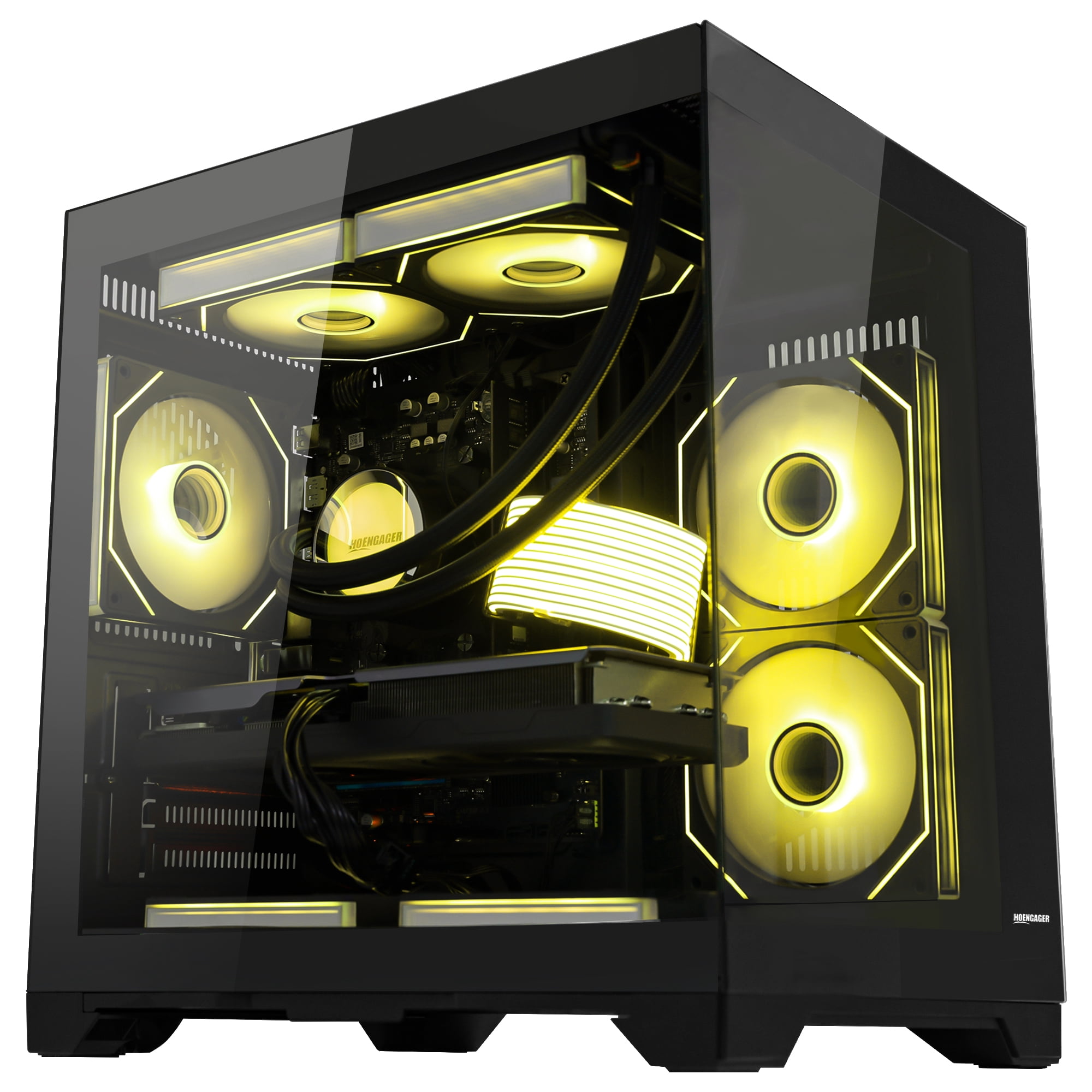 Hoengager Gaming PC AMD Ryzen 7 5700X 8-Core 3.4 GHz, RTX 5060 8GB, 32GB DDR4 RAM,1TB PCIe SSD, WIFI with Bluetooth Windows 11 Prebuilt Computer