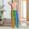 thumbnail image 5 of Uemuo Glitter Rainbow Pattern Men's Wide Leg Palazzo Lounge Pants with Pockets Light Weight Loose Comfy Casual Pajama Pants-X-Large, 5 of 9