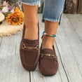 thumbnail image 5 of Miluxas Loafers for Women Comfortable Slip On Flats with Memory Foam for Daily Wearing Brown 7(39), 5 of 9