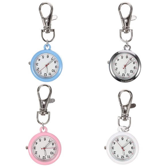Relojes colgantes de llaves de metal 4pcs relojes colgantes de la enfermera relojes de enfermería brillo en la oscuridad