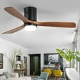 thumbnail image 5 of 52" Low Profile Ceiling Fan with Remote,Wood Blades,Integrated LED,3 Light options,Gold with Black - Medium SIze/52 Inch Black with Walnut Blades, 5 of 5