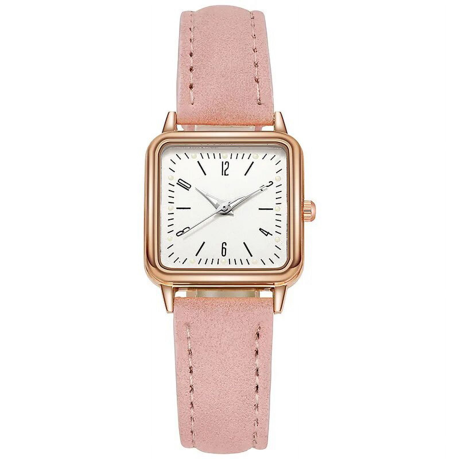 Women Watches Luminous Leather Strap Digital Wristwatches Ladies Quartz Watch Casual Clock Gift Dress Reloj Mujer Pink 2