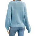 thumbnail image 6 of Hibeli Women Color Floral Applique Lantern Long Sleeve Open Front Daisy Cardigan Sweater, 6 of 7