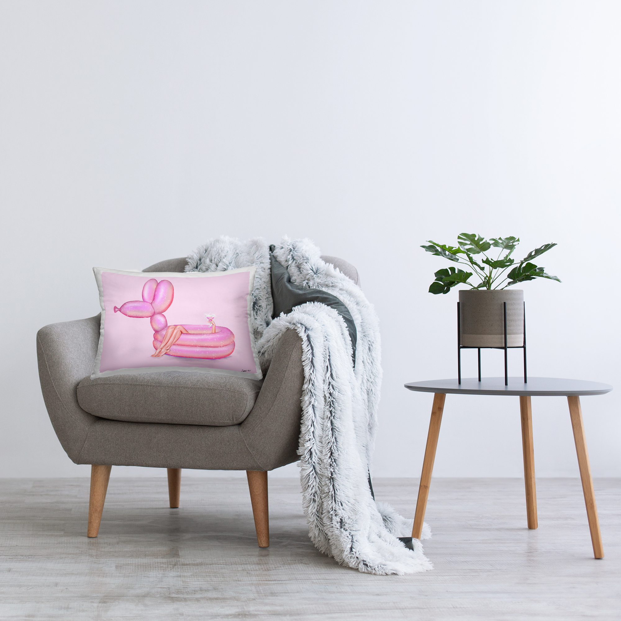 Stupell Industries Balloon Swimming Pool Decorative Printed Throw Pillow Design by Ziwei Li.