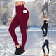 thumbnail image 2 of Women's Lined Thermal Leggings High Waist Thermal Trousers Winter Warm Sports Leggings Tights Yoga Pants with Pockets Navy blue L, 2 of 4