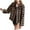 Brown, variant on Women Plaid Shacket Casual Long Sleeve Loose Jacket Full Zip Up Lapel Lightweight Coat Fall Winter Warm Outerwear with Pocket