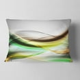 thumbnail image 2 of Designart Abstract Green Yellow Waves - Abstract Throw Pillow - 12x20, 2 of 5