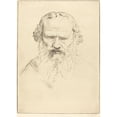 thumbnail image 2 of Alphonse Legros 11x14 Gold Ornate Wood Frame and Double Matted Museum Art Print Titled - Tolstoy, 2 of 4