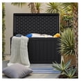 thumbnail image 6 of SONGMY 160 Gallon Resin Outdoor Storage Deck Box with Divider, Waterproof Storage Box&Bench with Lockable Lid for Garden Tools, Pools Supplies (Black), 6 of 7