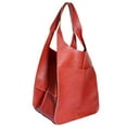 thumbnail image 4 of AMERTEER Women‘s PU Shoulder Bag Large Capacity Bucket Tote Soft Satchel Splicing Design, 4 of 7
