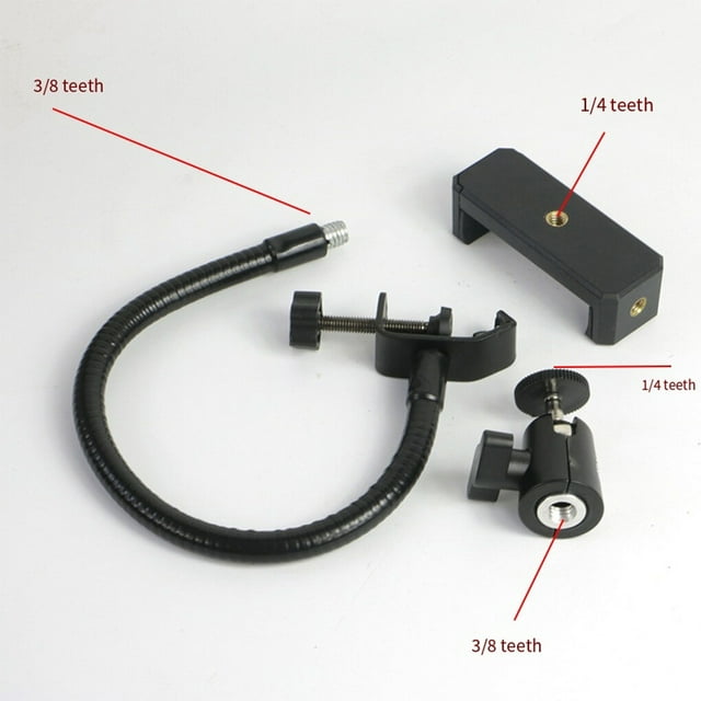 Langgg Alloy Microphone Clip Flexible Bendable Replacement Universal Replacement Recording Cellphone Live Streaming Recording Vlogging Cellphone Holder Stand Clamp Type 3