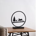 thumbnail image 3 of Noaman 12.75" Deer Family LED Black Table Lamp, Matte Black Metal Desk Light with Integrated 12W Bulb, 11.75"L x 3.75"W x 12.75"H, Fully Assembled for Home/Office, 3 of 4