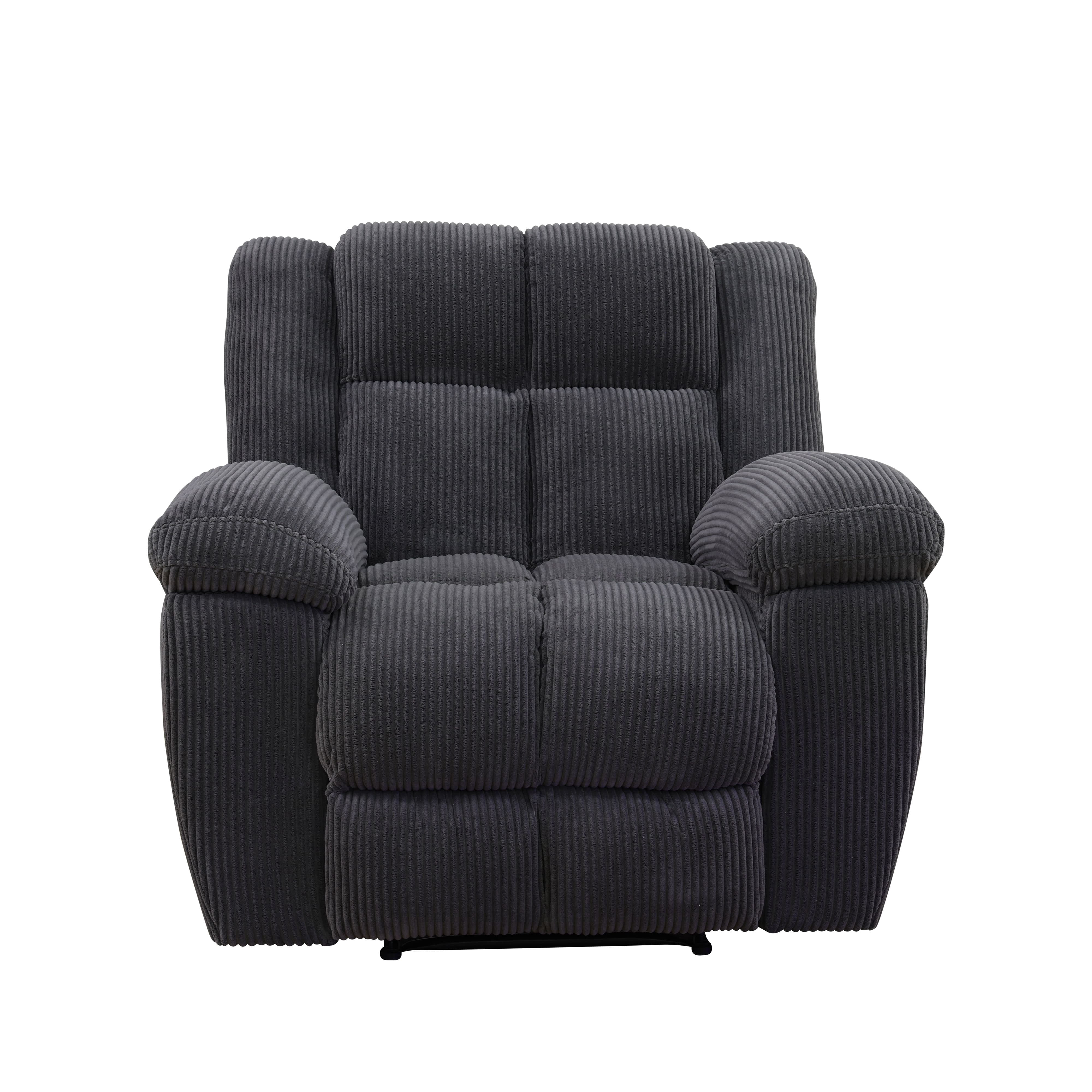 MAYEERTY Recliner Chair, Corduroy Fabric Reclining Chair with Adjustable Backrest for Living Room, Dark Gray