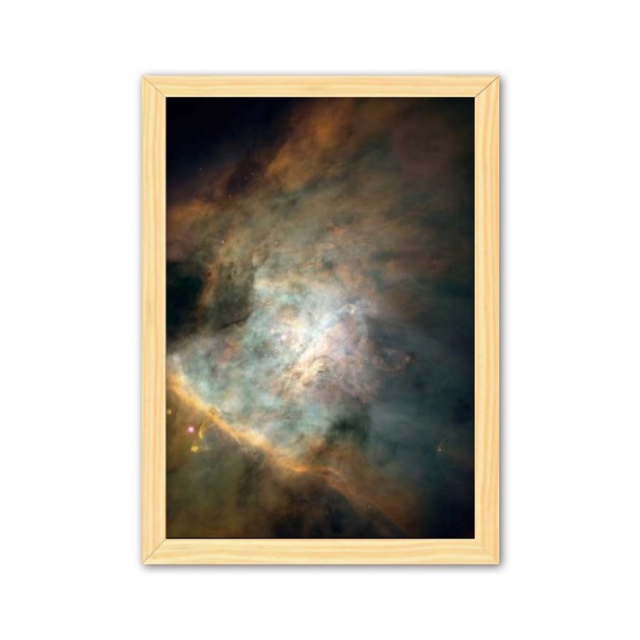Esmeralda nebulosas de blanca luz Cuadro de madera decorativa marco de casa A4