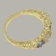 thumbnail image 4 of LBG British Made 18k Yellow Gold ring with Natural Tanzanite & Opal Womens Band Ring - 33 size options - Size 11.25, 4 of 6