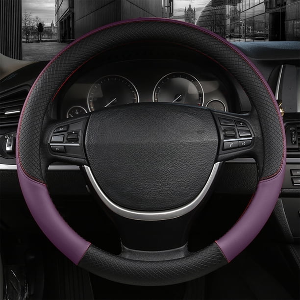Funda de cuero para volante de coche, transpirable, para verano, para cuatro estaciones. Disponible en miles de modelos. Repujado para comercio exterior. Funda de cuero para volante.