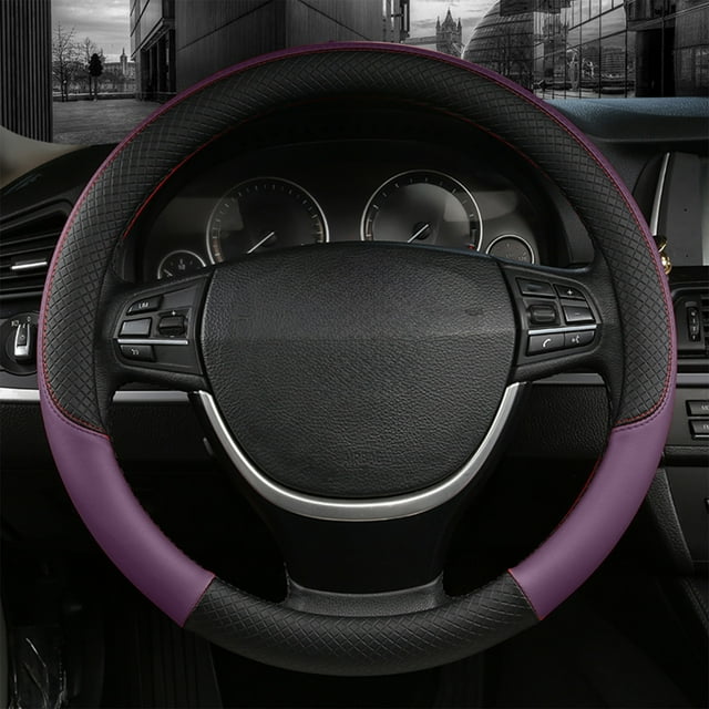 Dvkptbk Car Steering Wheel Cover Leather Summer Four Season Handle Cover Breathable Available In Thousands Of Models Embossed for Foreign Trade
