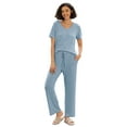 thumbnail image 3 of MINTREUS Women's Ribbed Knit Pajama Set Soft Lounge Set Lightweight Sleepwear Two Piece Matching Outfits Set, 3 of 7
