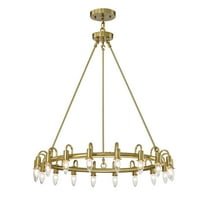 Vater 32 in. 18-Light Indoor Brass Finish Chandelier with Light Kit