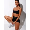 thumbnail image 4 of Diconna Women Tracksuit Gothic Angel Letter Embroidery Streetwear Gyms Mini Crop Top Camisole Sporty Biker Shorts, 4 of 4