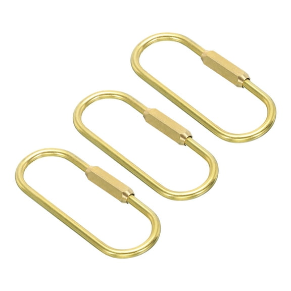 Uxcell Brass Key Ring, 3 Pack Gold Screw Lock Clip Keychain Holder for Home Office Keys