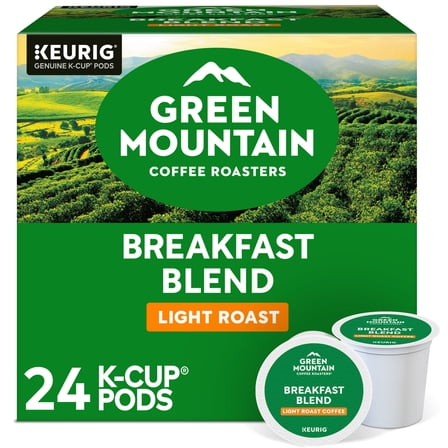 Green Mountain Coffee Roasters, Breakfast Blend Light Roast K-Cup Coffee Pods, 24 Count, 18.8 oz (Pack of 2)