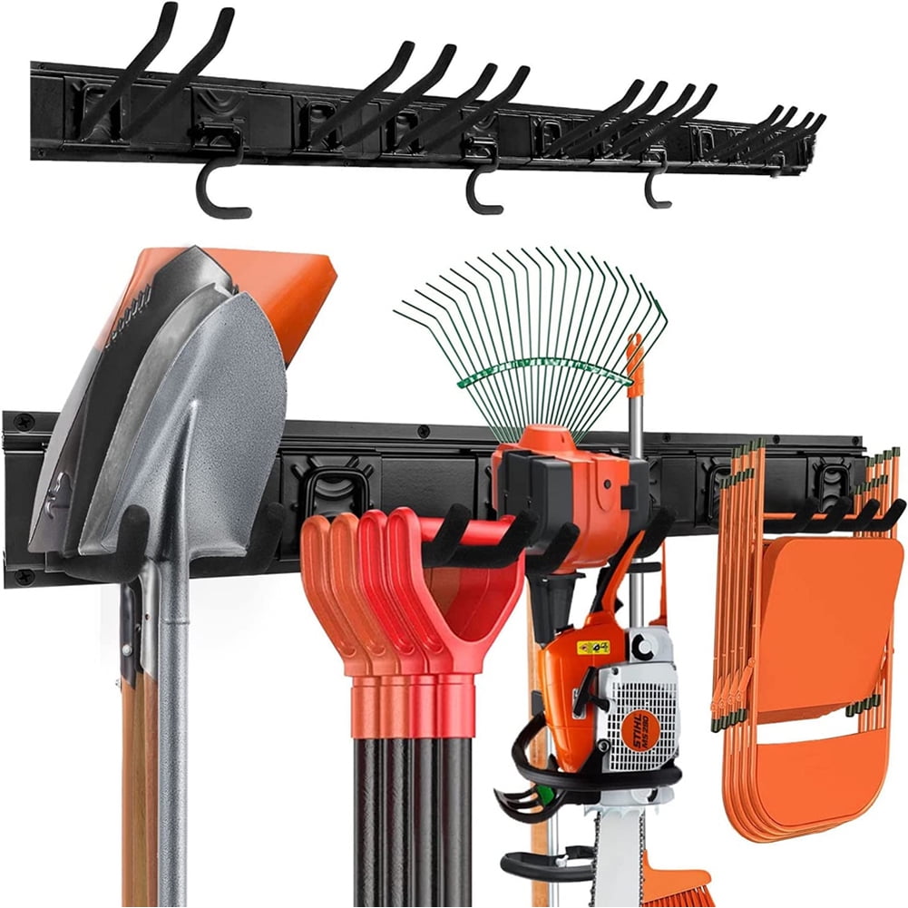 Garden tool holder set, garage wall organization hanger with 3 mop